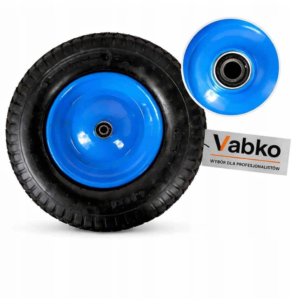 WHEEL PUMPED FOR WHEELBARROW, TROLLEY 400x8 400/8 400-8 4,00-8 HOLE 20mm STRONG