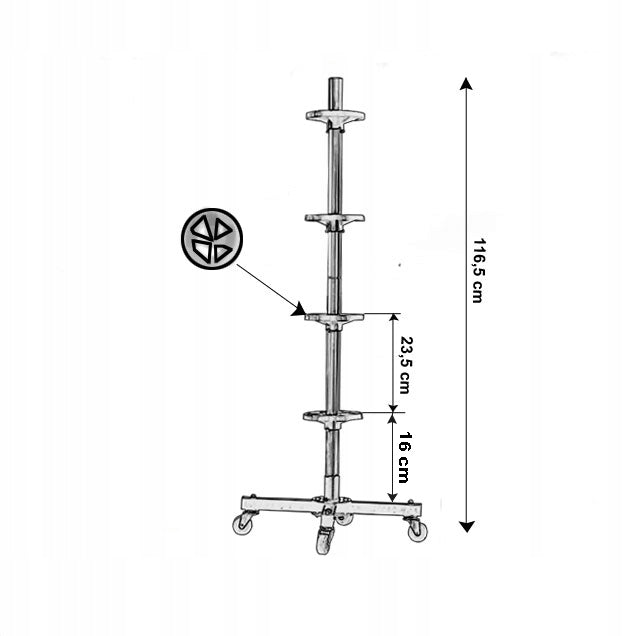 WHEEL RACK ON WHEELS GARAGE RIM HANGER Manufacturer no brand