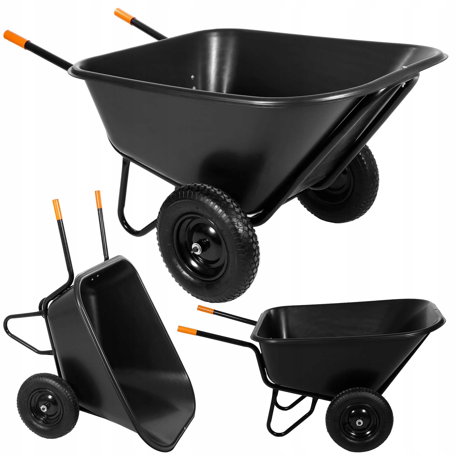 WHEELBARROW FEED TROLLEY CRADLE TWO-WHEELED GARDEN FLIP-FLOP FOR FEED 300L XXL Brand Springos