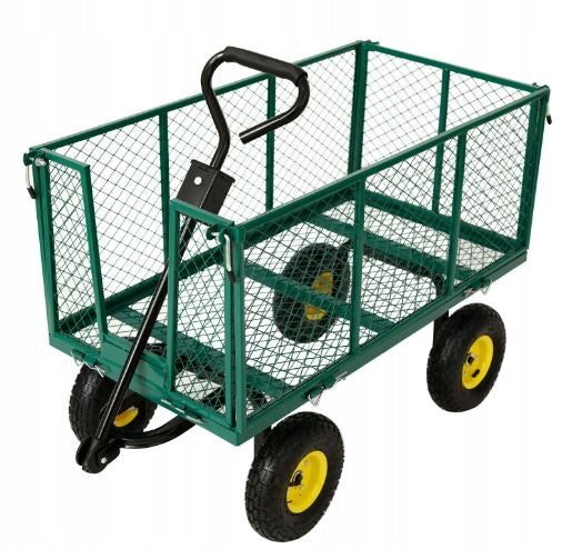 WHEELBARROW GARDEN TRANSPORT TROLLEY FOLDING TRAILER WITH TARPAULIN