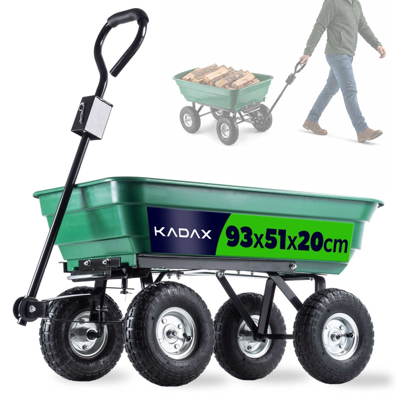 WHEELBARROW GARDEN TROLLEY 300kg TRANSPORT TIPPER STRONG WHEELBARROW TRAILER