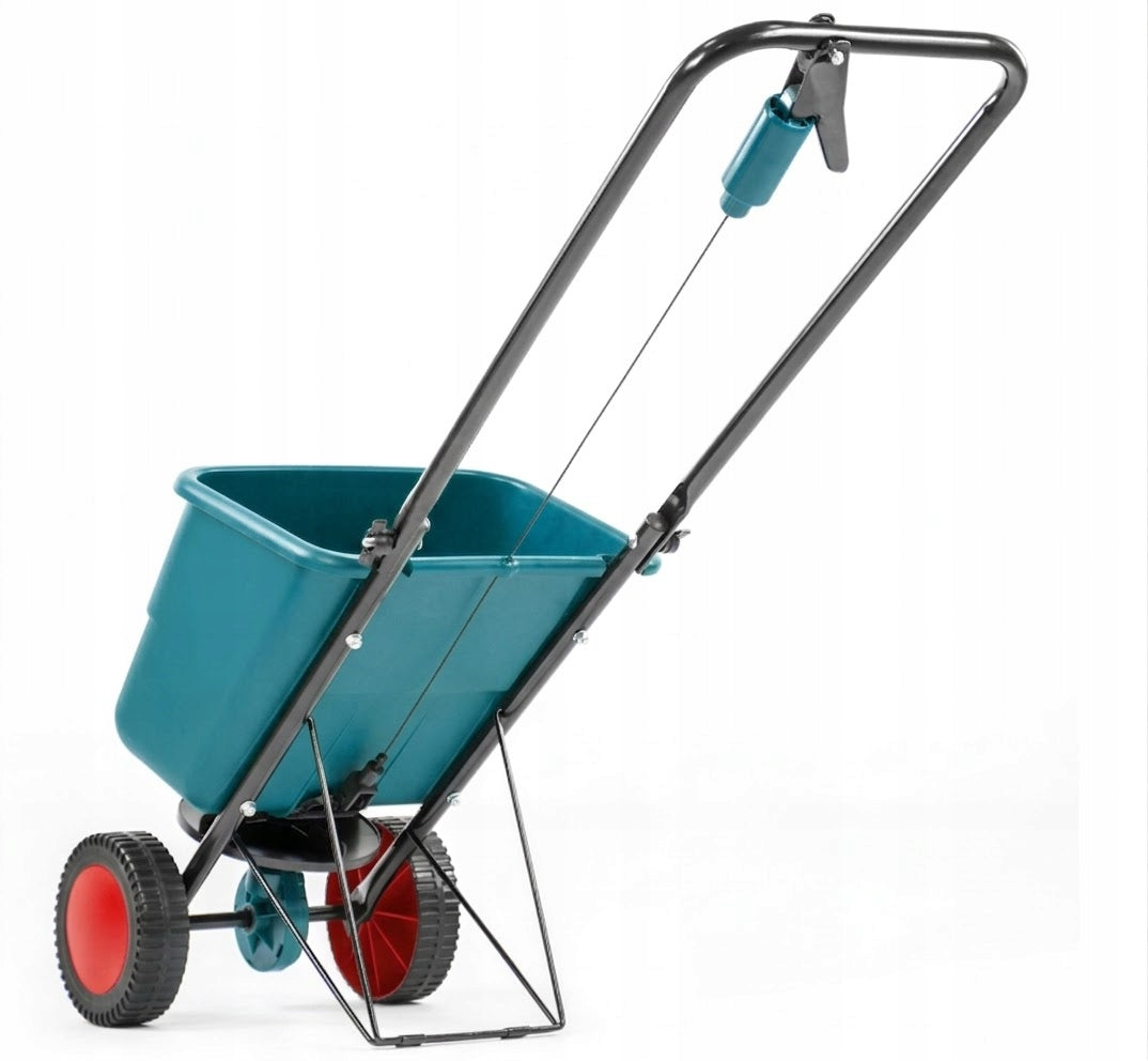 WHEELBARROW SEED DRILL ON WHEELS FOR SPREADING SEEDS AND ADJUSTABLE FERTILIZER Capacity 13 l