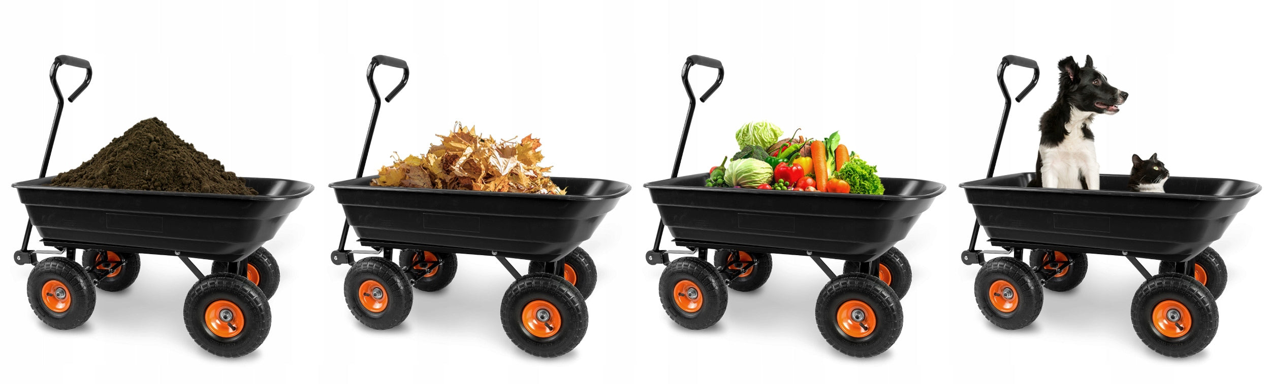 WHEELBARROW TRANSPORT TROLLEY GARDEN DUMP TRUCK 3in1 Brand HUMBERG