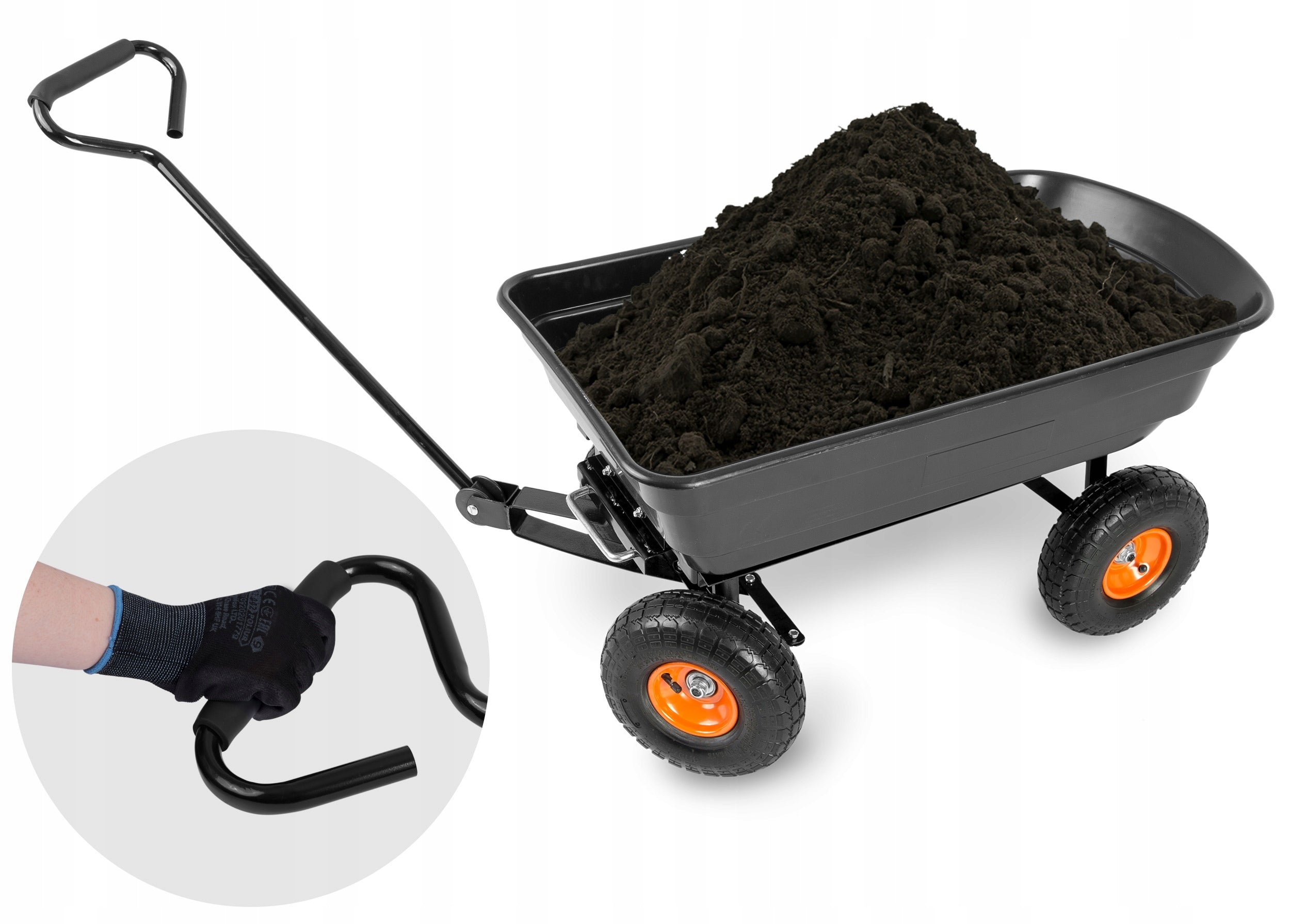WHEELBARROW TRANSPORT TROLLEY GARDEN DUMP TRUCK 3in1 Kind trolley