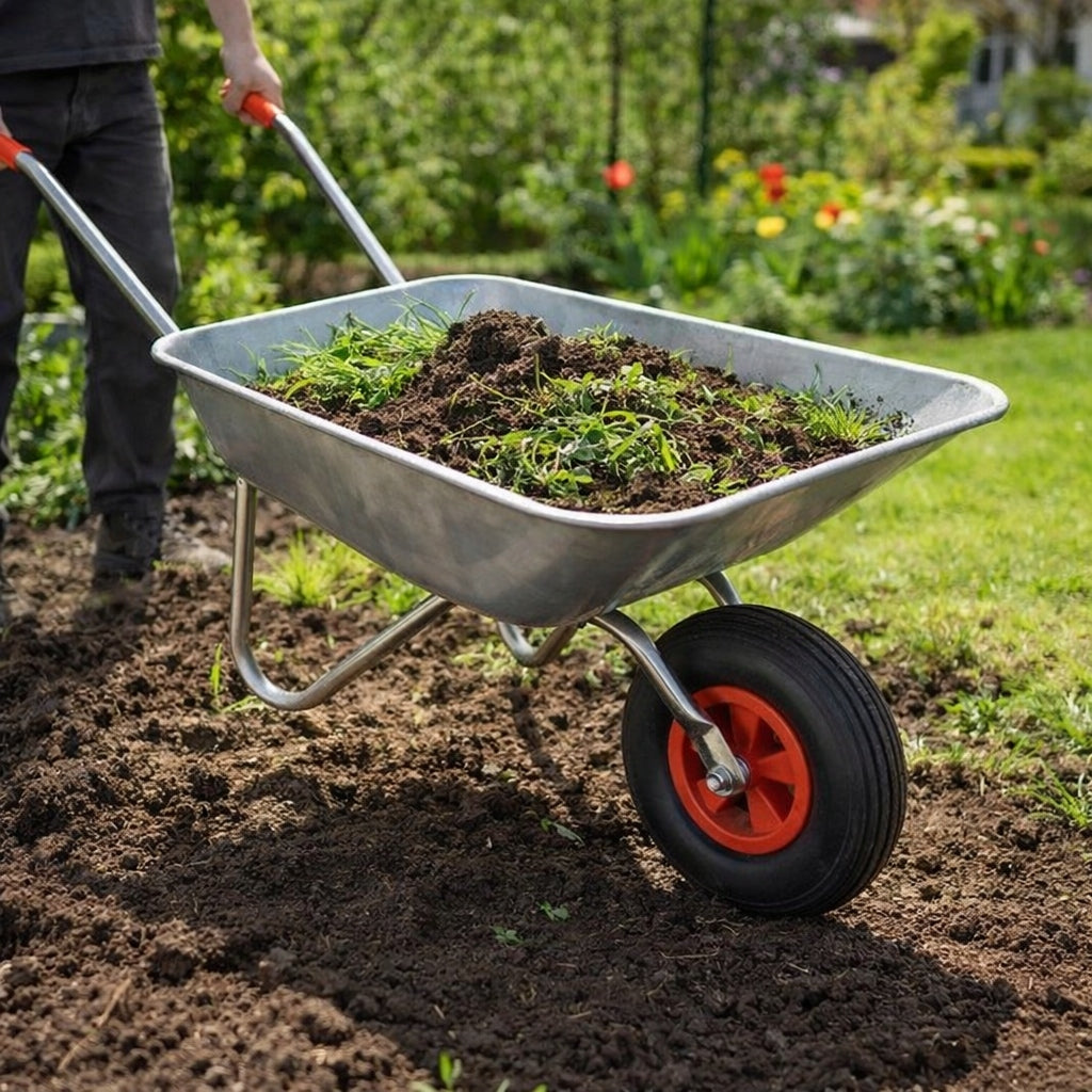 WHEELBARROW TROLLEY GALVANIZED LIGHT GARDEN 80L EAN (GTIN) 5904044901437