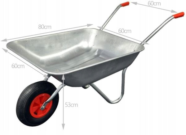 WHEELBARROW TROLLEY GALVANIZED LIGHT GARDEN 80L Manufacturer code 8-8978
