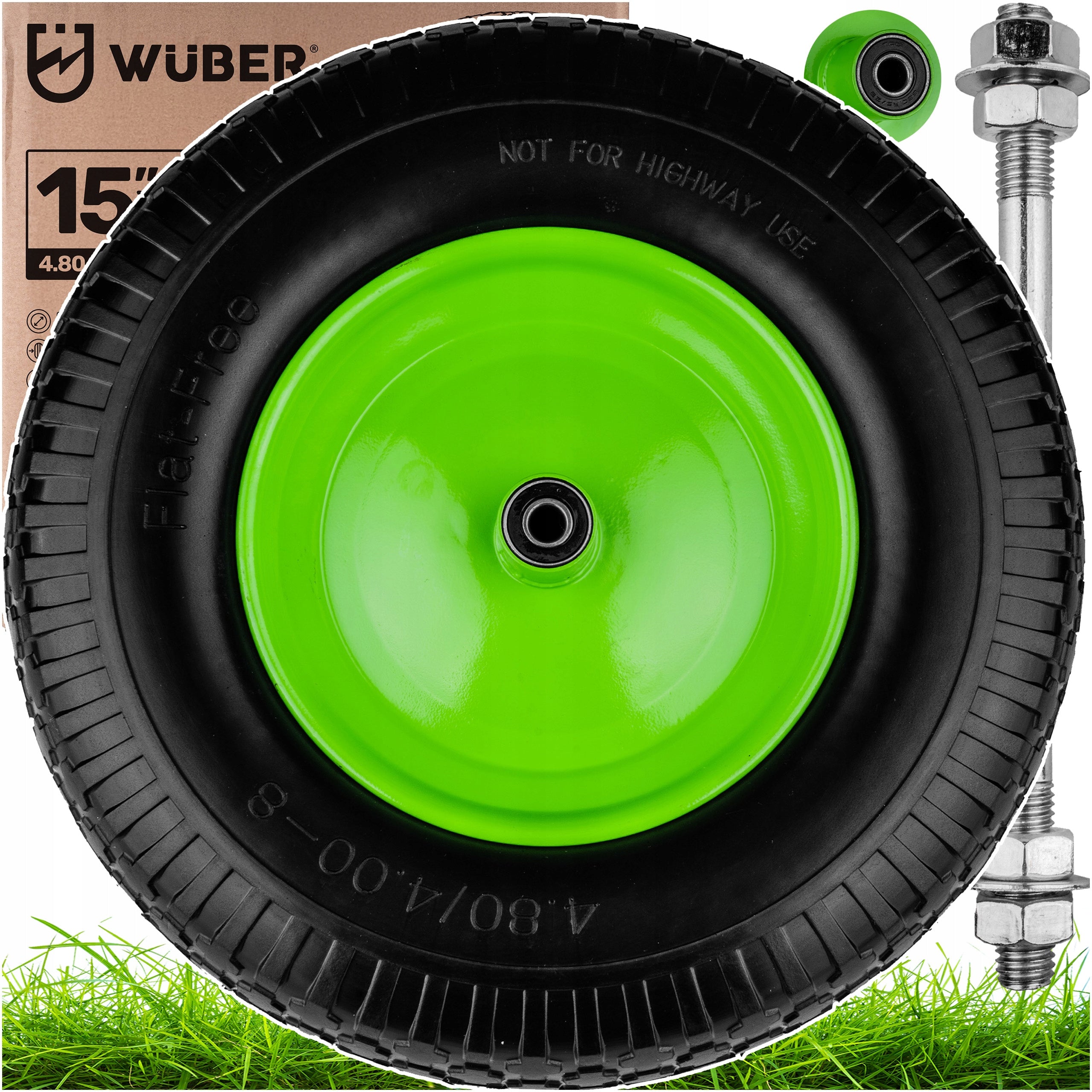 WHEELBARROW WHEEL 15"X 4.00 X8" 130KG WHEELBARROW WHEEL TUBELESS STRONG WUBER