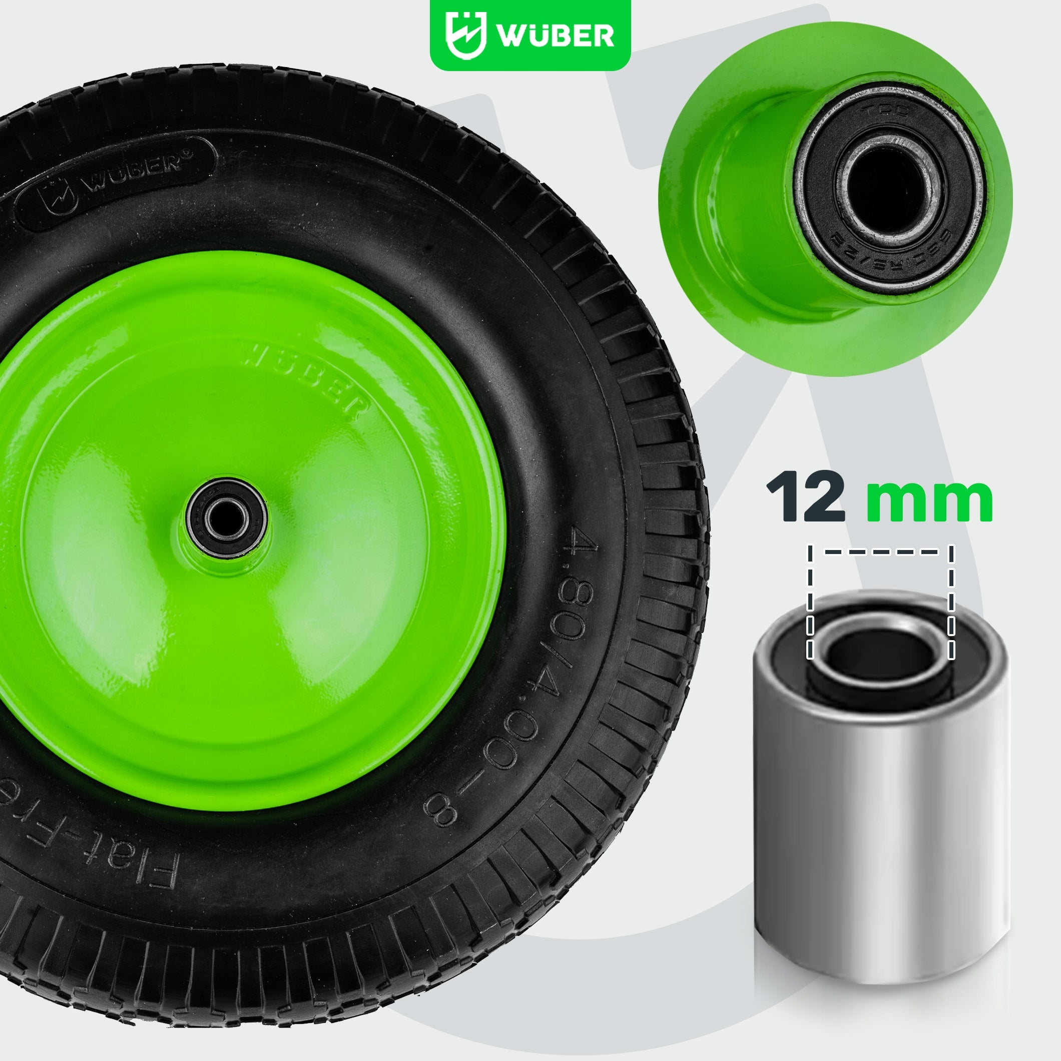 WHEELBARROW WHEEL 15"X 4.00 X8" 180KG WHEELBARROW WHEEL TUBELESS STRONG WUBER Packaging status original