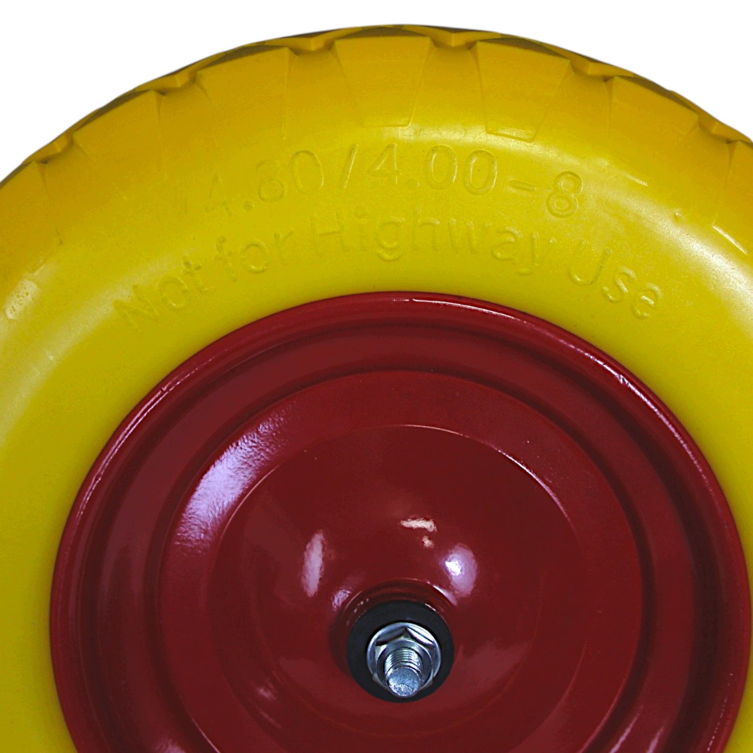 WHEELBARROW WHEEL 4.00-8 PU FOAM YELLOW WITH AXLE Manufacturer code 4.00-8PU