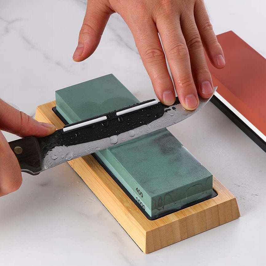 WHETSTONE WATER STONE SHARPENER FOR SHARPENING KNIVES DOUBLE-SIDED SET Brand Gockowiak