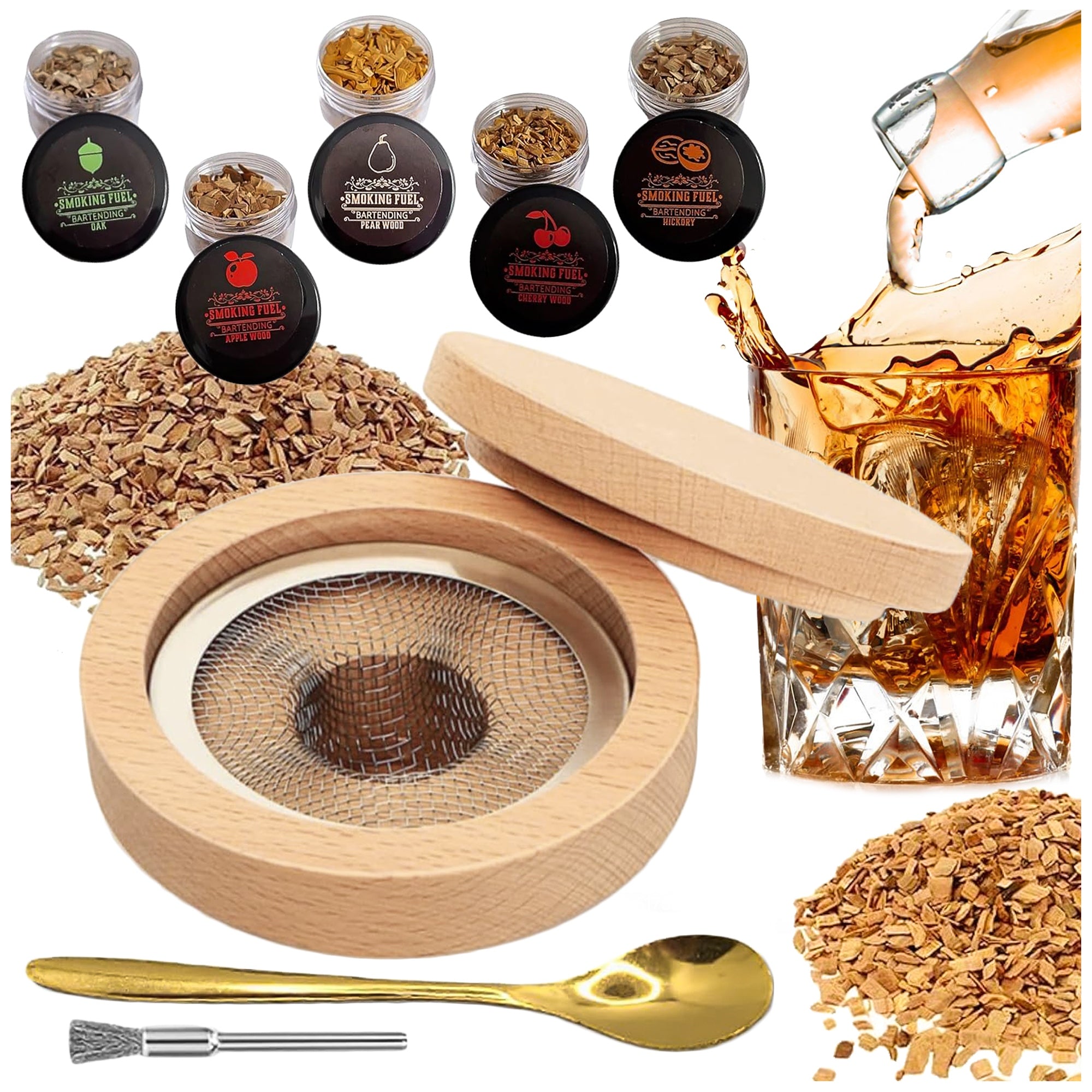 WHISKEY SMOKING SET SMOKER WOOD AROMA GIFT FOR GUY Packaging status original