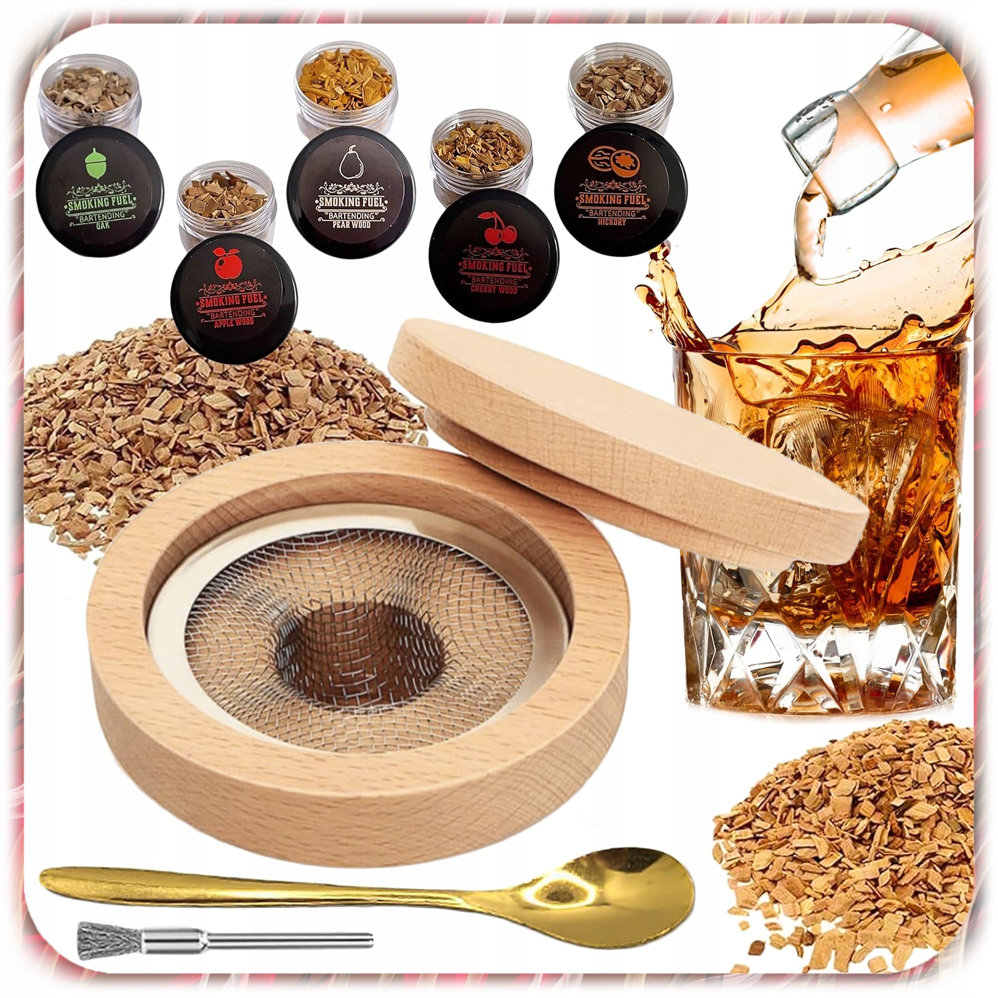 WHISKEY SMOKING SET SMOKER WOOD AROMA GIFT FOR GUY Packaging status original