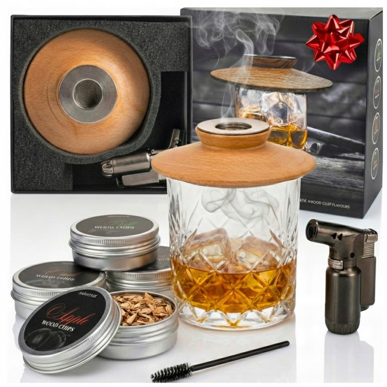WHISKY SMOKER Smoking Set Gift for Guy + Lighter 4x Chips