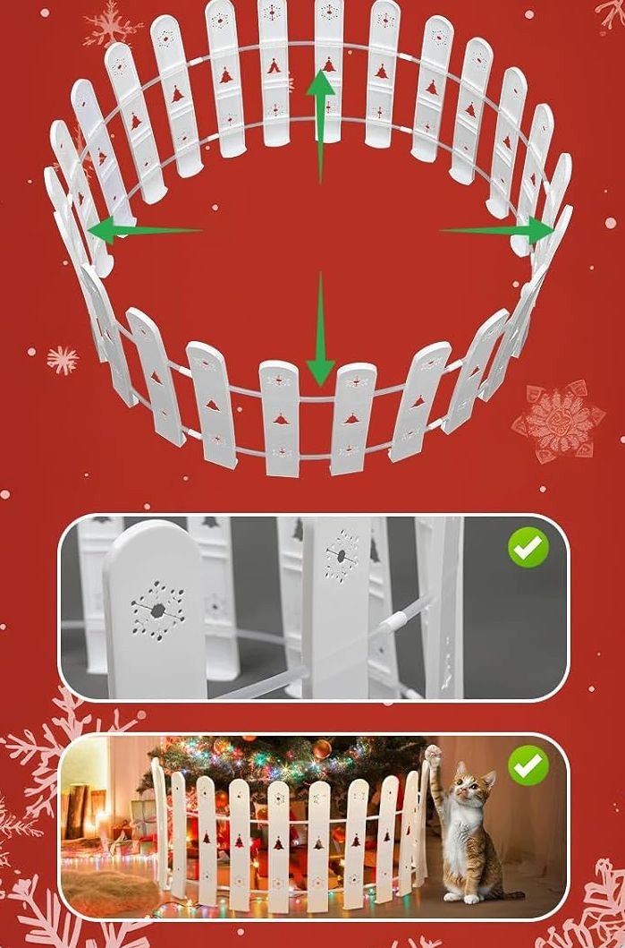 WHITE DECORATIVE FENCE UNDER CHRISTMAS TREE DECORATIVE CHRISTMAS TREE FENCE i95 Manufacturer code Póltek choinkowy