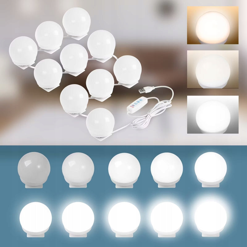 WHITE DRESSING TABLE COSMETIC WITH LED MIRROR Furniture width 90 cm