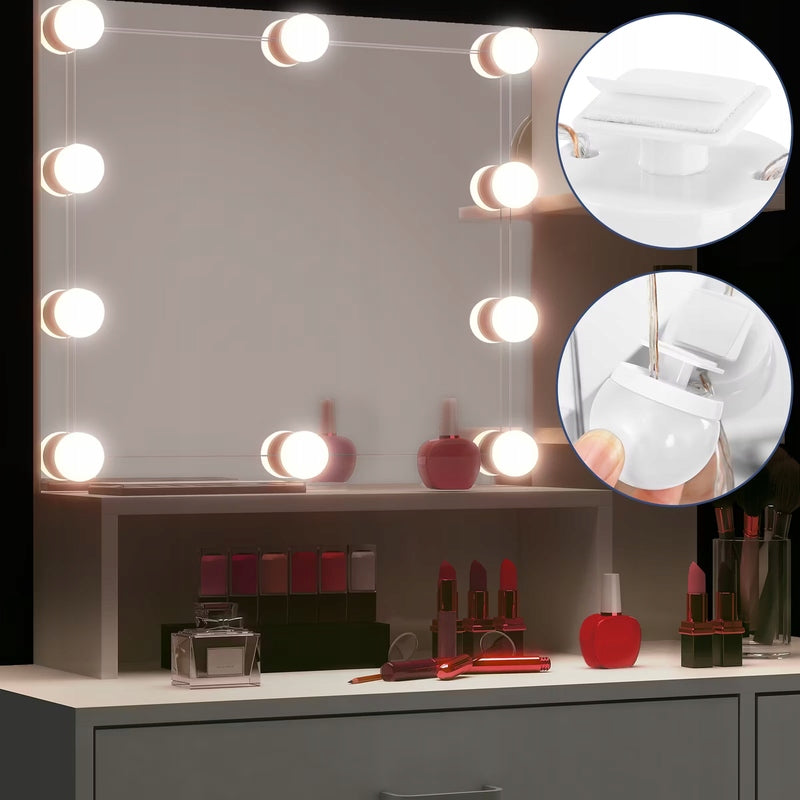 WHITE DRESSING TABLE COSMETIC WITH LED MIRROR Packaging status original