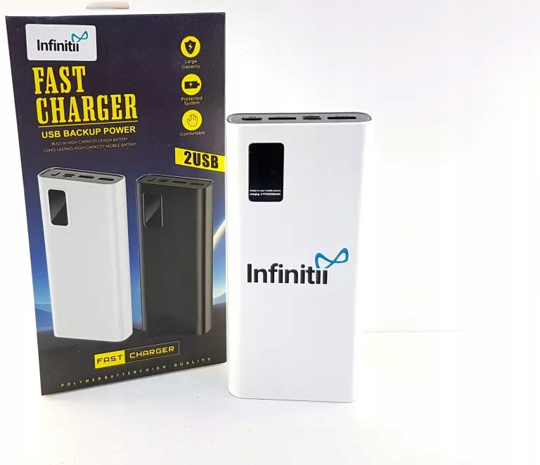 WHITE POWERBANK INFINITII 20000mAh 22,5W FAST CHARGING USB C/MICRO