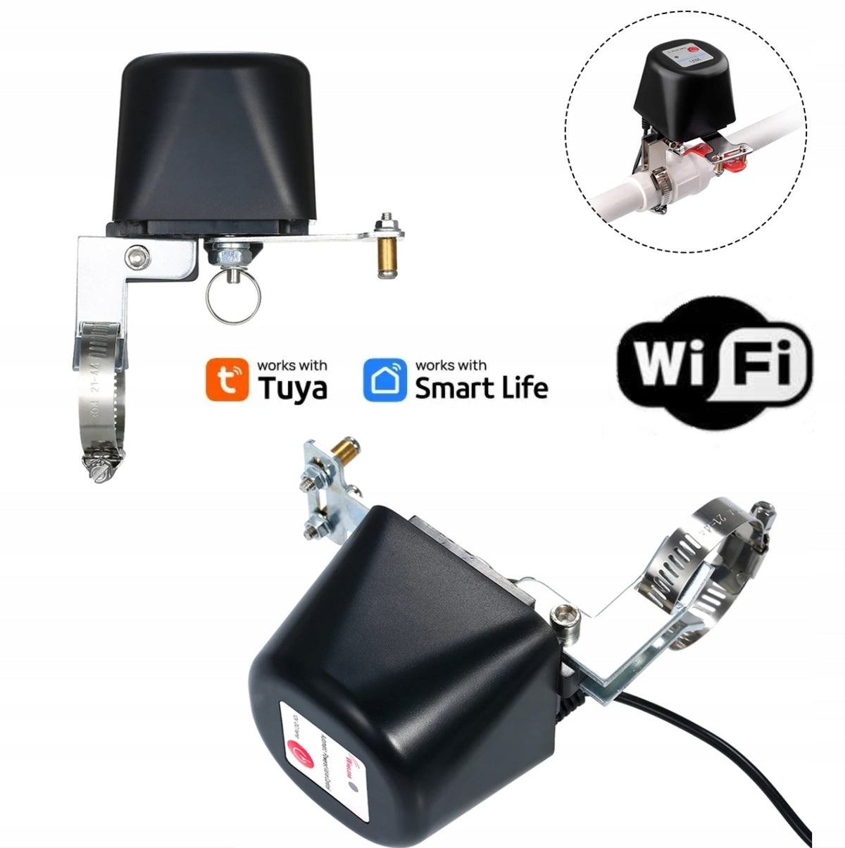 WI FI ACTUATOR CONTROLLER GAS VALVE SMART HOME TUYA GOOGLE ALEXA Manufacturer code WI FI SIŁOWNIK STEROWNIK ZAWÓR WODY GAZU