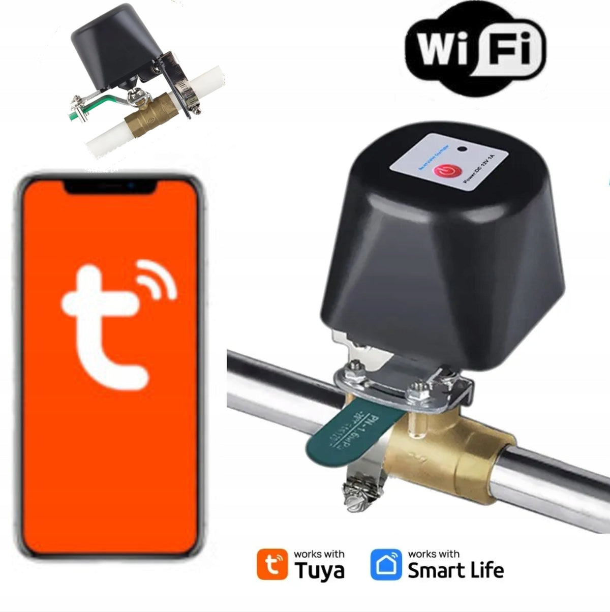 WI FI ACTUATOR CONTROLLER GAS VALVE SMART HOME TUYA GOOGLE ALEXA