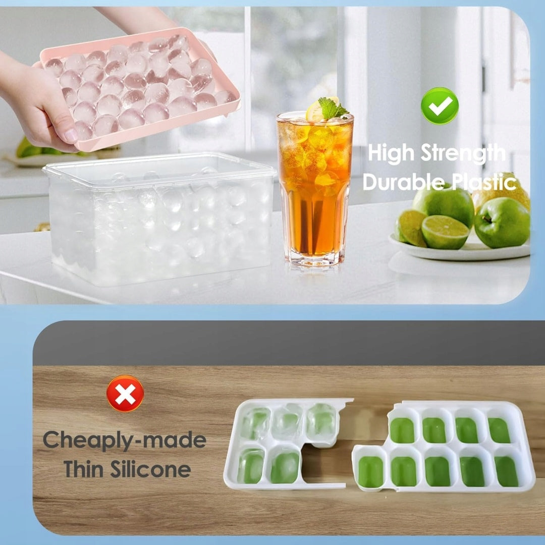 WIBIMEN Ice Cube Mold Round 66 Pcs With Container Pink Brand no brand