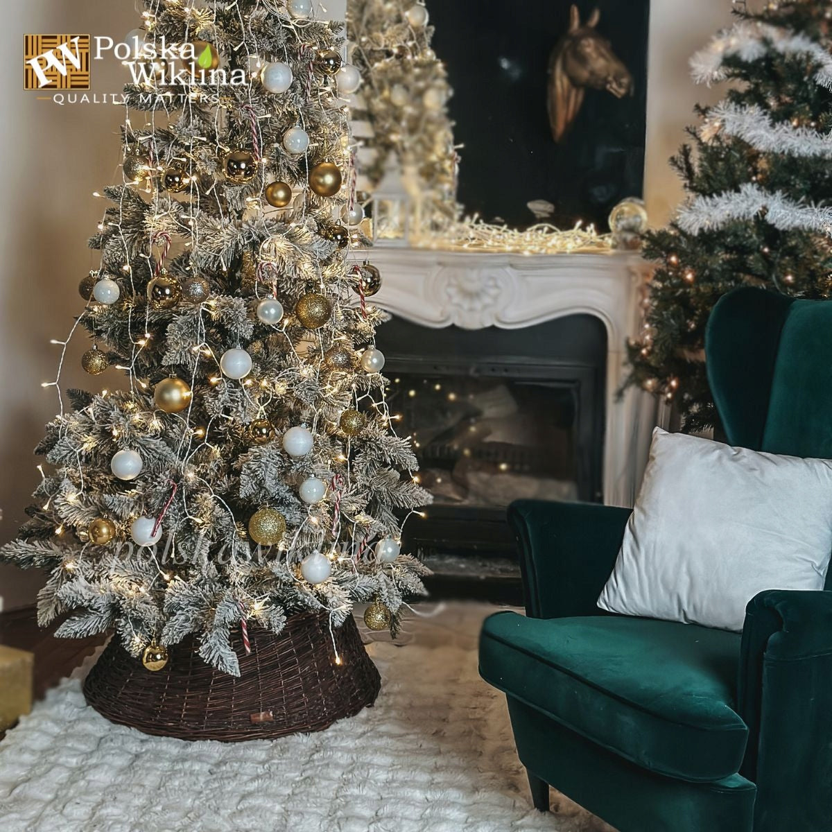 WICKER CHRISTMAS TREE STAND COVER Ø 60 CM DARK Manufacturer code Osłona wiklinowa pod choinkę 60 brąz