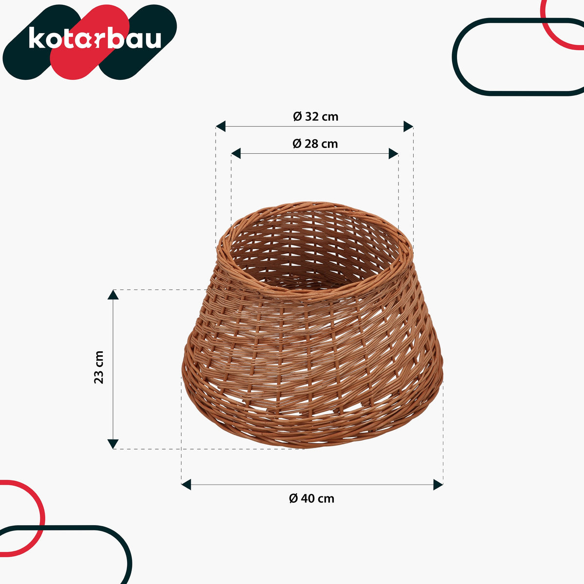 WICKER COVER FI 40 CM FOR CHRISTMAS TREE STAND BOHO BASKET STAND NATURAL Manufacturer code N927