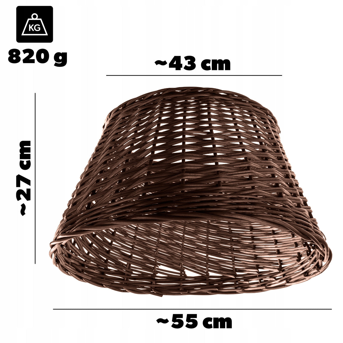 WICKER COVER FOR CHRISTMAS TREE STAND 55 cm COVER BASKET STAND BROWN Brand Kadax