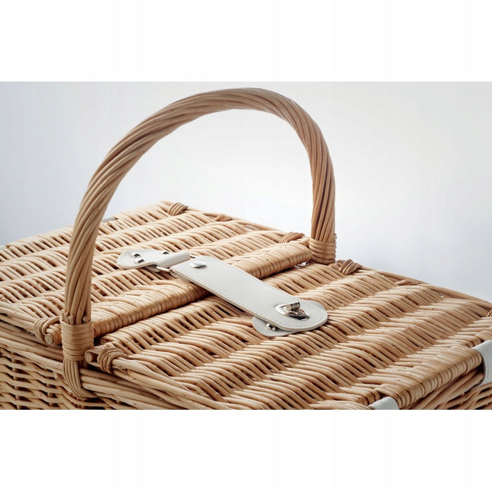 WICKER PICNIC BASKET with equipment for 4 people for picnic WEDDING gift Brand Mimbre