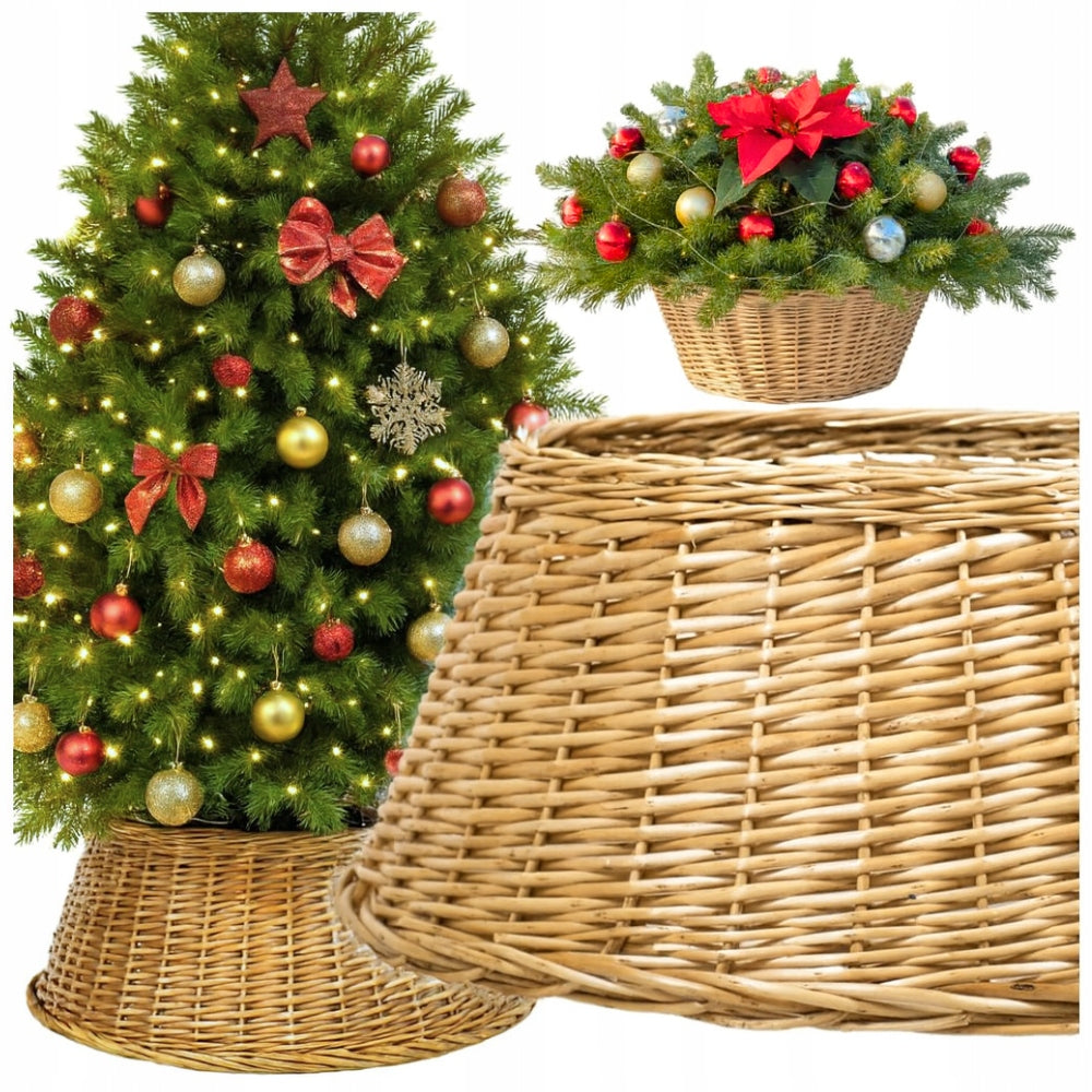WICKER STAND COVER BRONZE FOR CHRISTMAS PLANTER WICKER BASKET