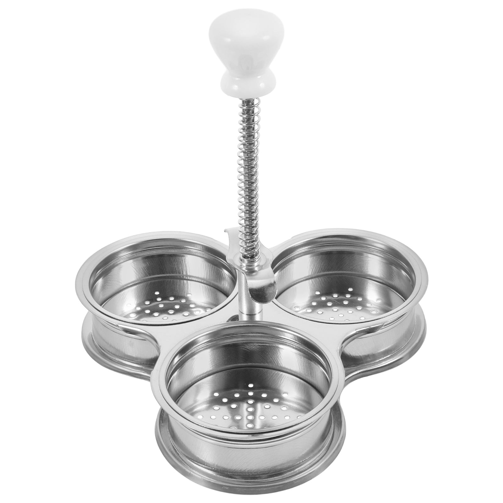 WIELOFUNKCYJNY STALOWY PAROWNIK DO JAJEK NA ŚNIADANIE I BRUNCH Dominant color silver