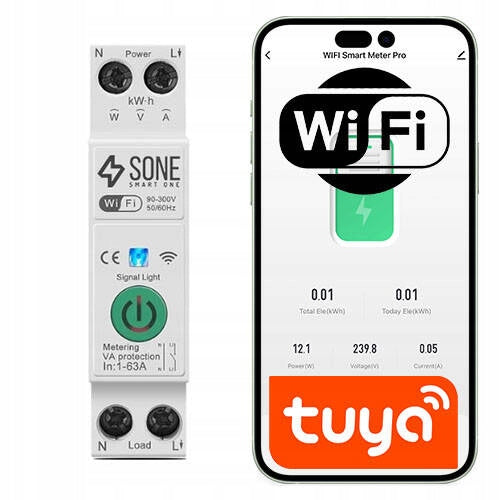 WIFI 63A TUYA SMART Relay WITH DIN MEASUREMENT REMOTE CONTROL FUSE
