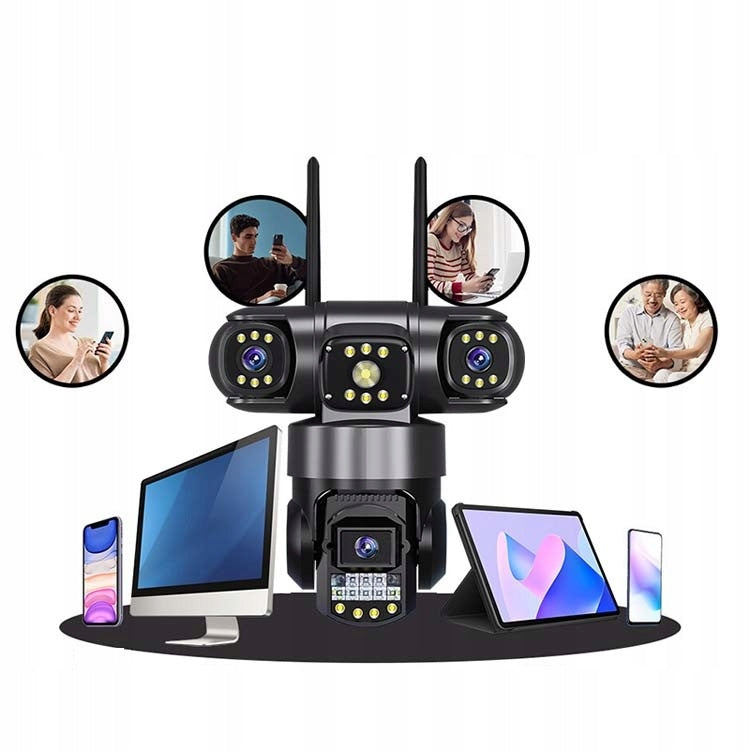 WIFI CAMERA OUTDOOR ROTATING TRIPLE 3X4MP ZOOM ALARM DETECTION IP SMART Brand Heelly