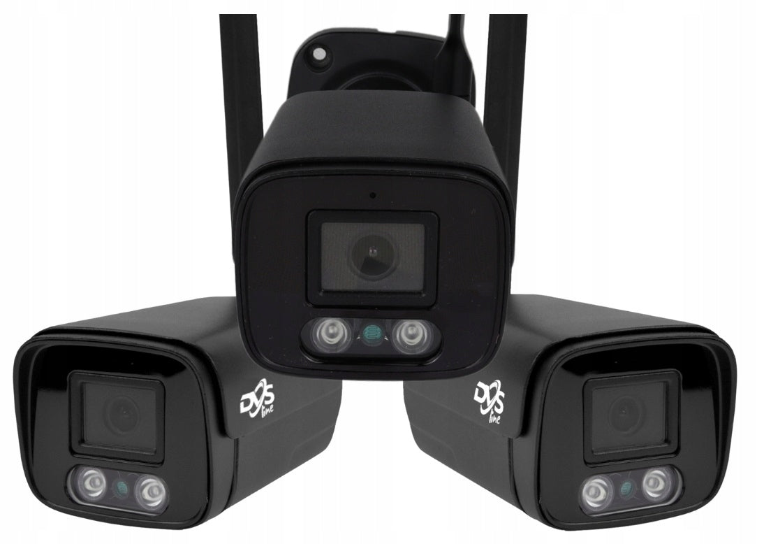 WIFI CAMERA SET 3 BLACK CAMERAS 1 ROTATING OUTDOOR CAMERAS FOR HOME 1TB Packaging status original