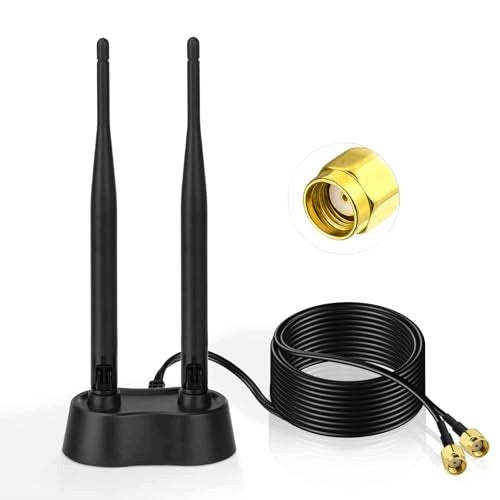 WIFI DUALBAND ANTENNA 2 4/5 GHZ RP SMA 7 DBI MAGNETIC Silicone CABLE Medical device no