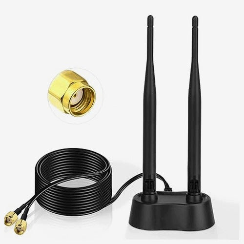 WIFI DUALBAND ANTENNA 2 4/5 GHZ RP SMA 7 DBI MAGNETIC Silicone CABLE