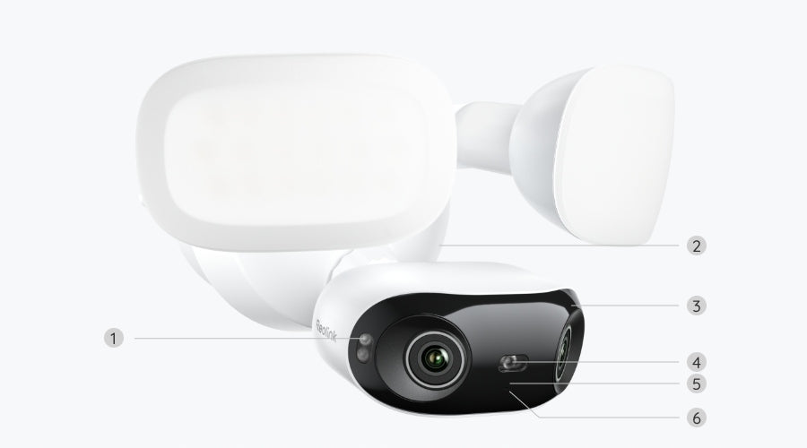 WIFI IP CAMERA Reolink Elite 8Mpx 4K angle 180 degrees 2x LED lamps 3000 lumens Manufacturer code Reolink Elie Flood