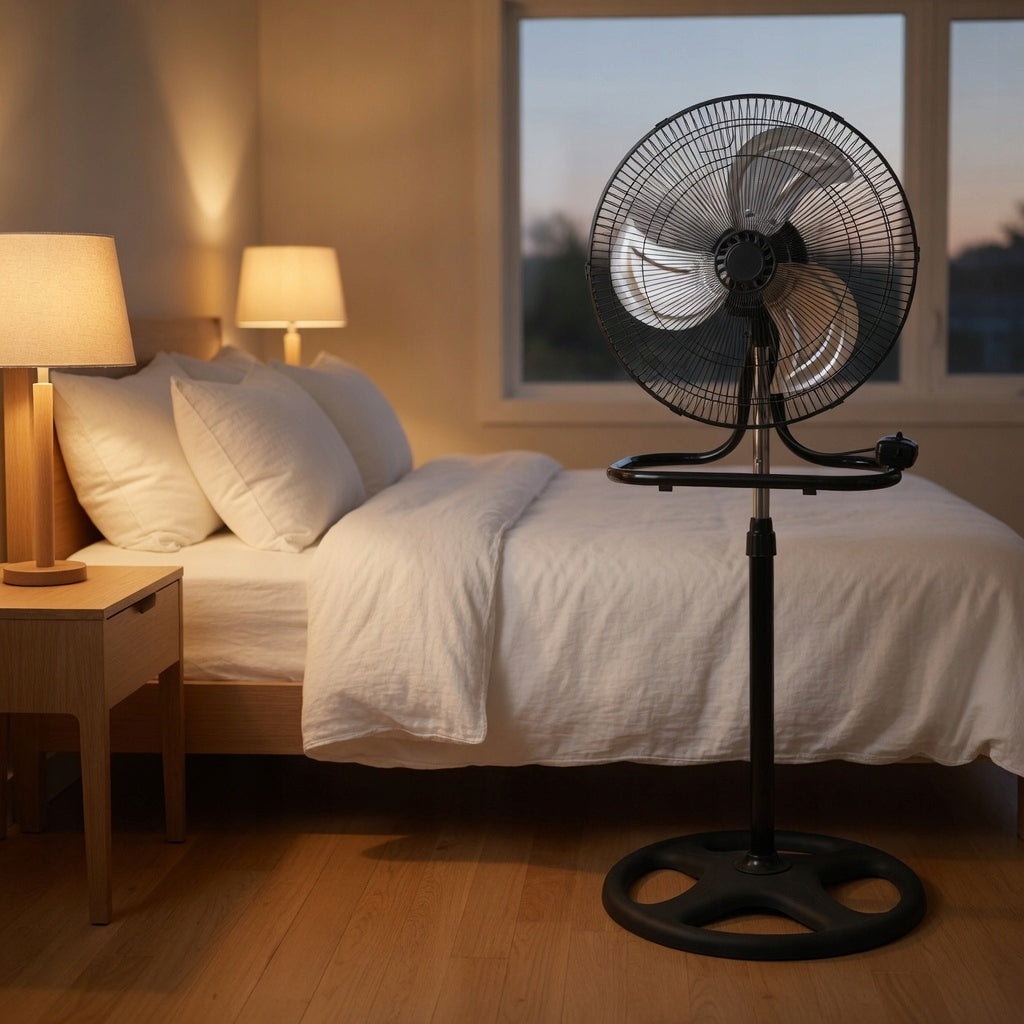 WINDMILL INDUSTRIAL FLOOR STANDING FAN LARGE QUIET POWERFUL 18 INCHES Functions tilt angle adjustment