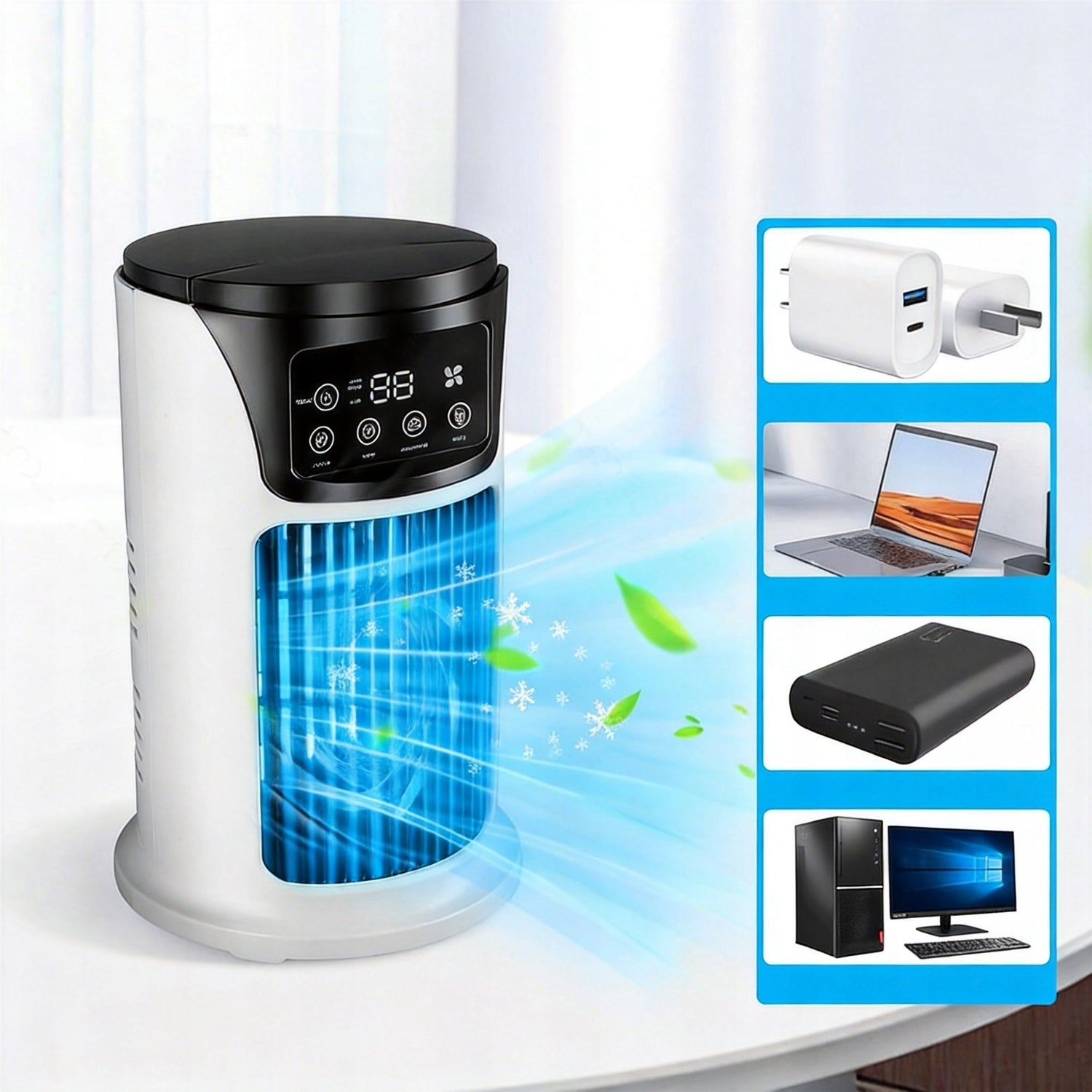 WINDMILL WATER HUMIDIFIER 6 ADJUSTABLE AIRFLOW SPEEDS Manufacturer code Mobilny klimatyzator 4 w 1