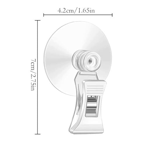 WINDOW SUCTION CUPS WITH CLIP PLASTIC TRANSPARENT GLASS 6 PCS. Series B0D227M69Q