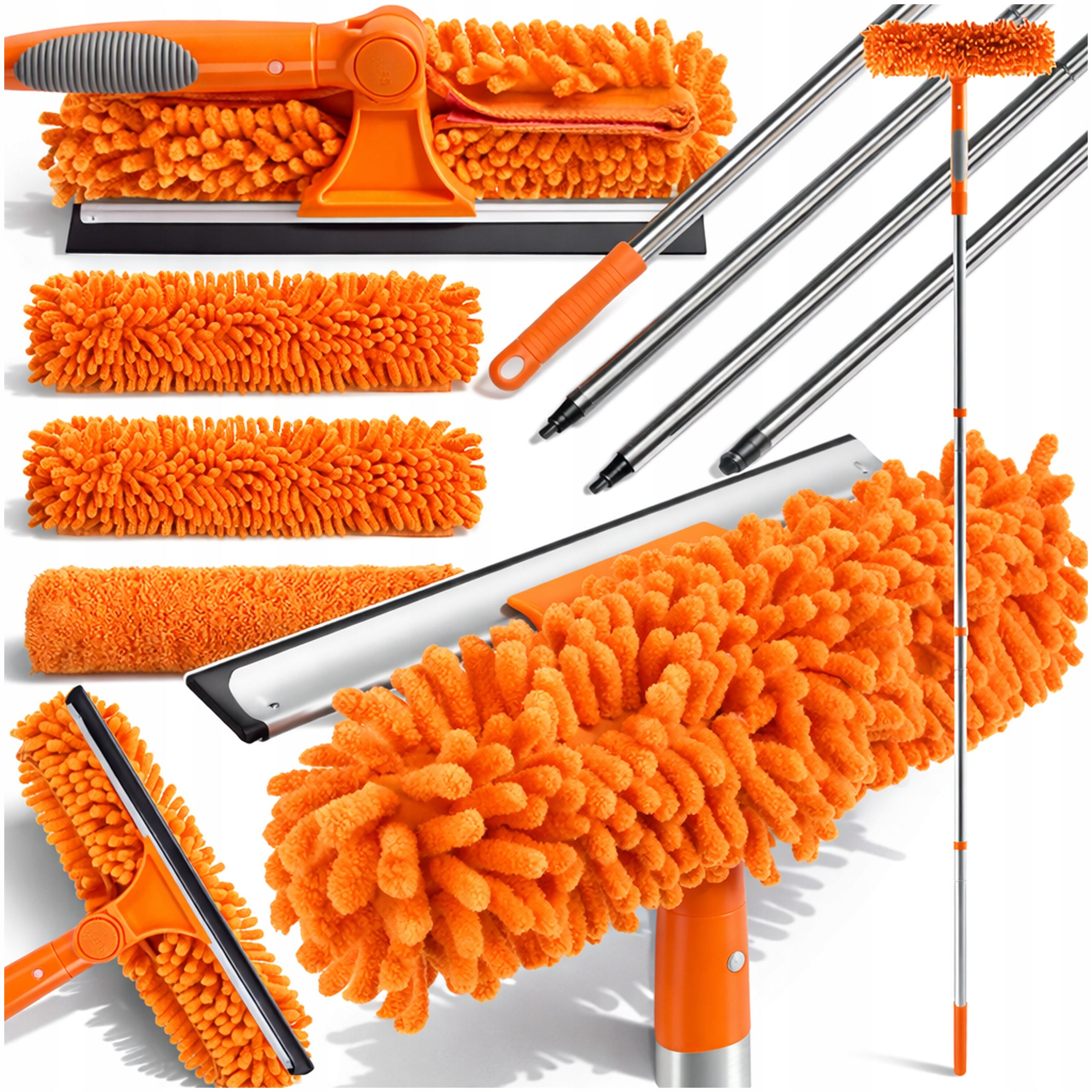 WINDOW WASHER TELESCOPIC STREAK SQUEEGEE WITHOUT LADDER WITH MICROFIBER 1.8m XXL Packaging status original