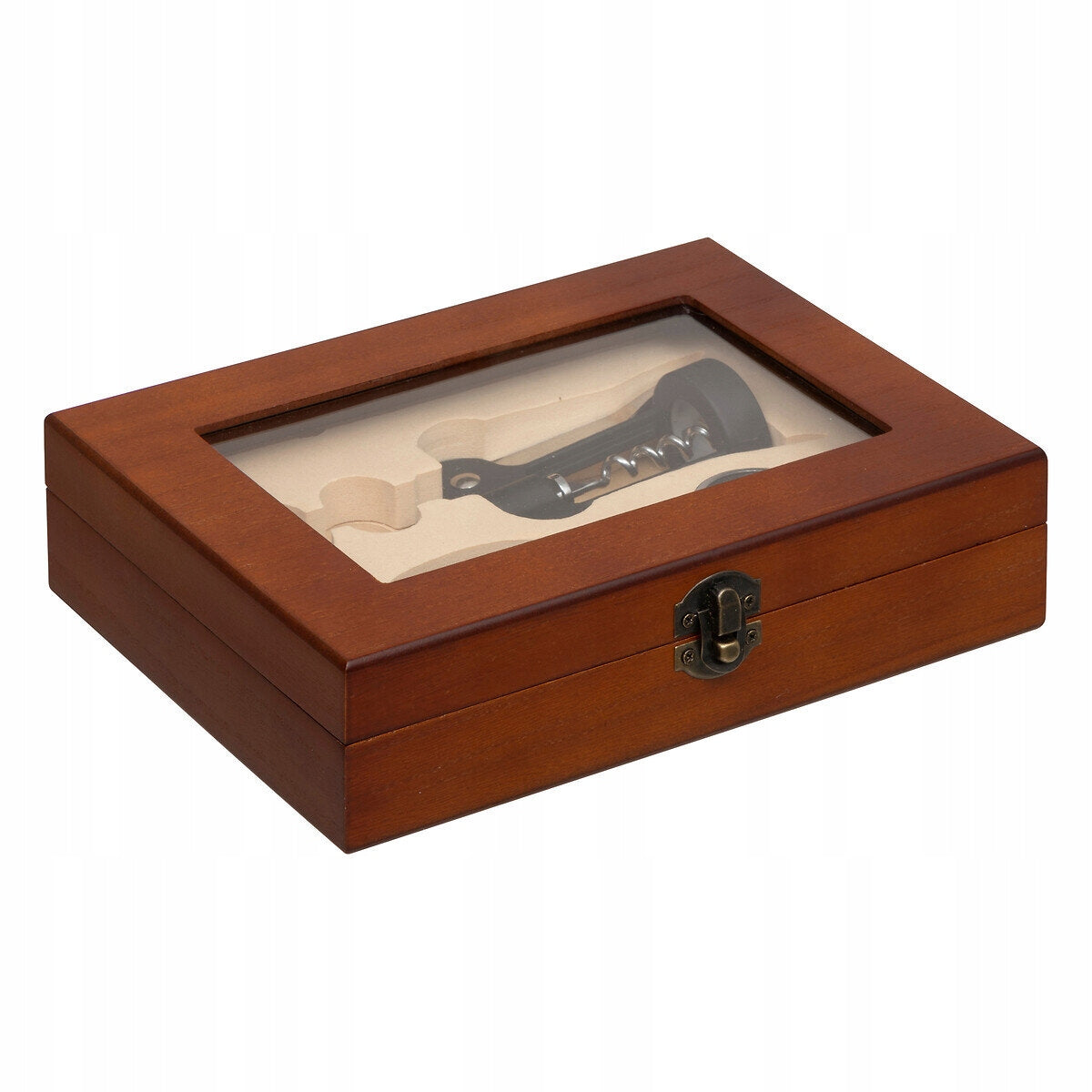 WINE BARTENDING SET IN WOODEN BOX CAVE 3 ELEMENTS FOR GIFT Brand Secret De Gourmet