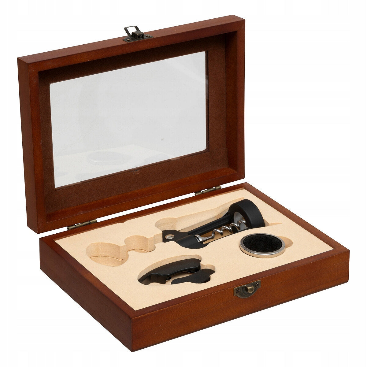 WINE BARTENDING SET IN WOODEN BOX CAVE 3 ELEMENTS FOR GIFT
