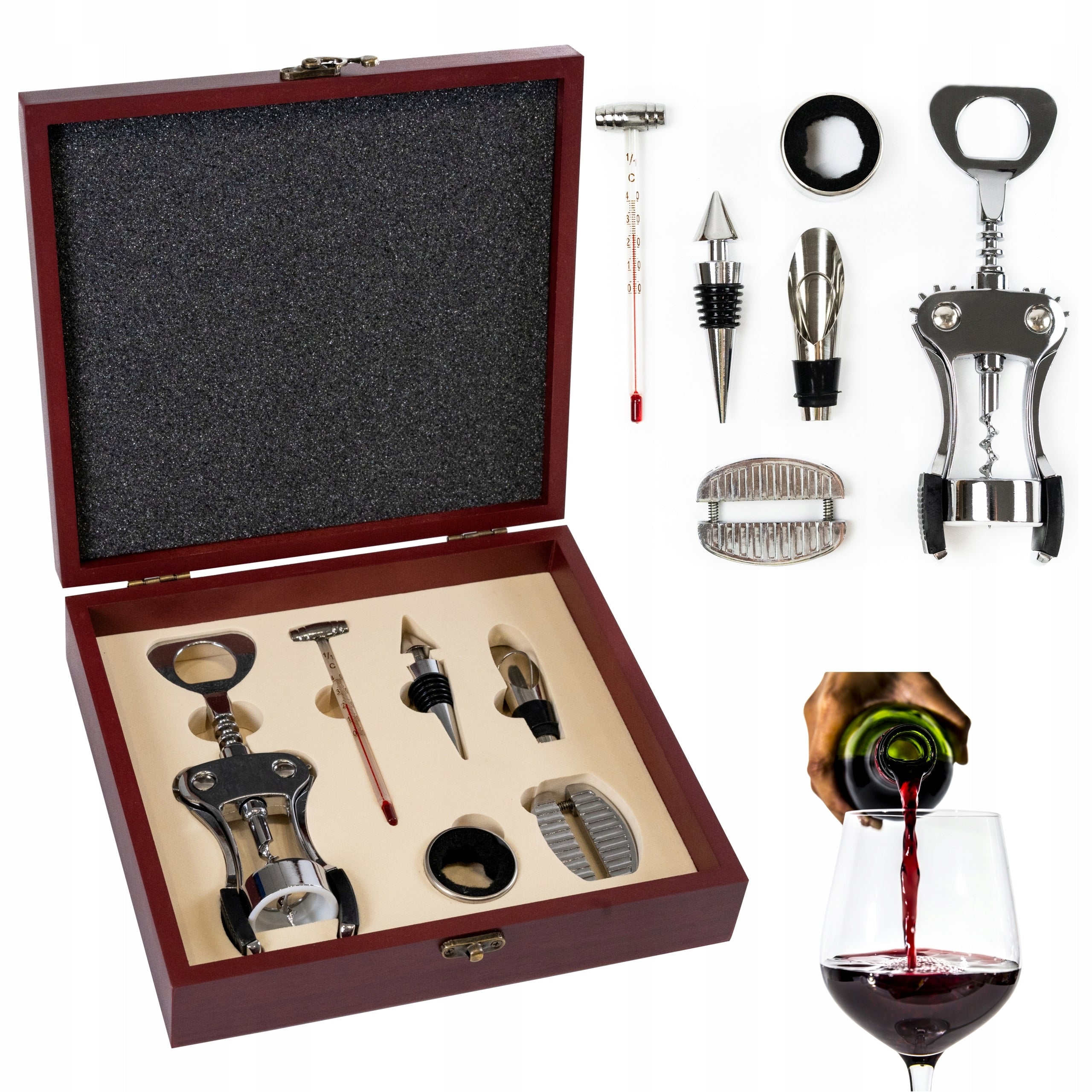 WINE Opening Kit in Box CORKSCREW Pourer GIFT FOR HIM