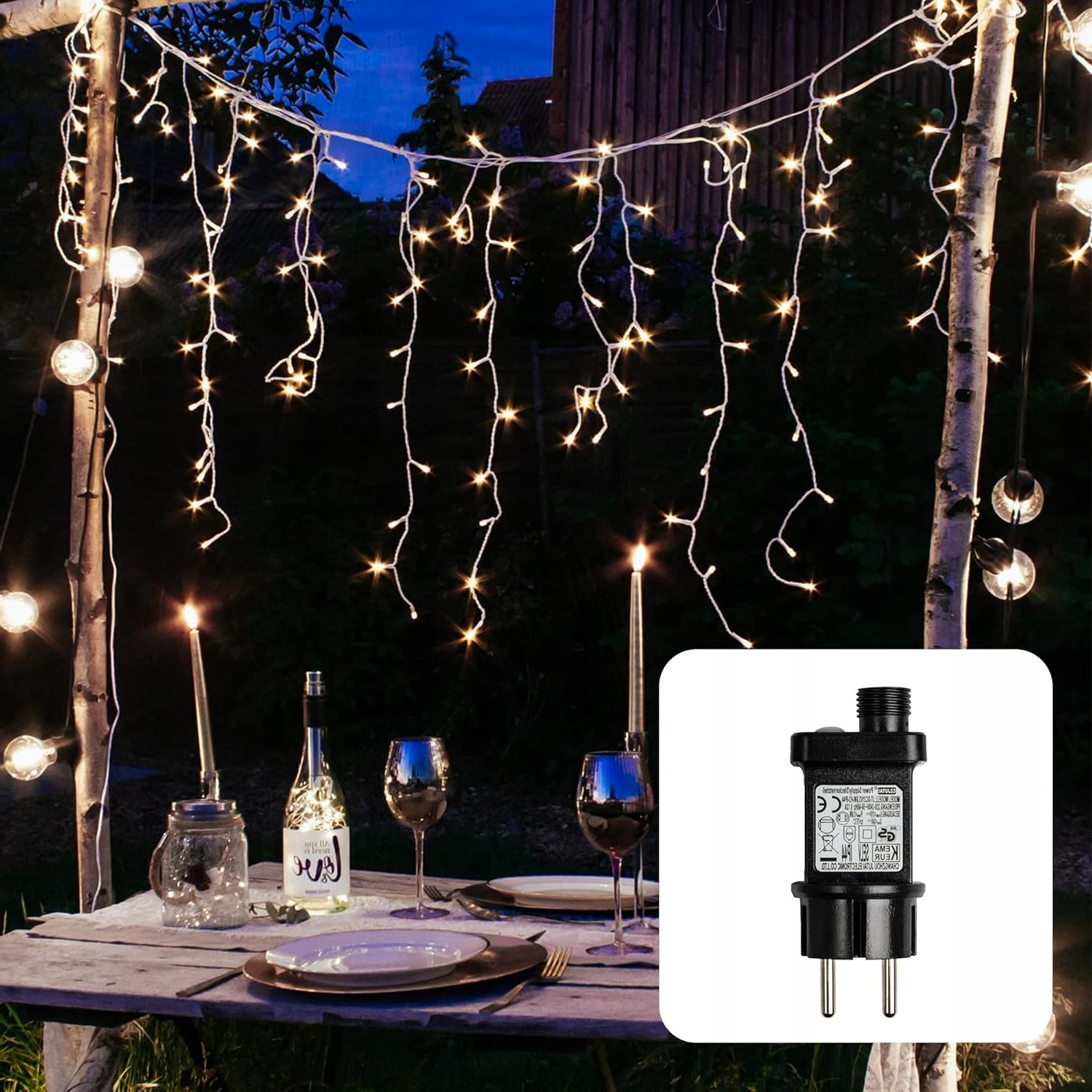 WINTER LED LIGHT CURTAIN OUTDOOR 480 LEDS 210 CM TIMER 6 HOURS