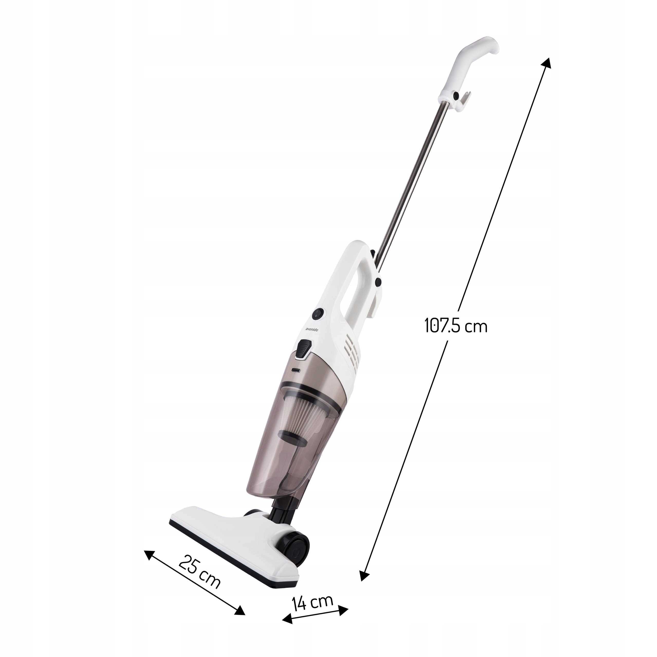 WIRED VERTICAL VACUUM CLEANER POWERFUL 17kPa HANDHELD 800W LONG NETWORK CABLE Manufacturer code Odkurzacz pionowy sieciowy avenido AV7097