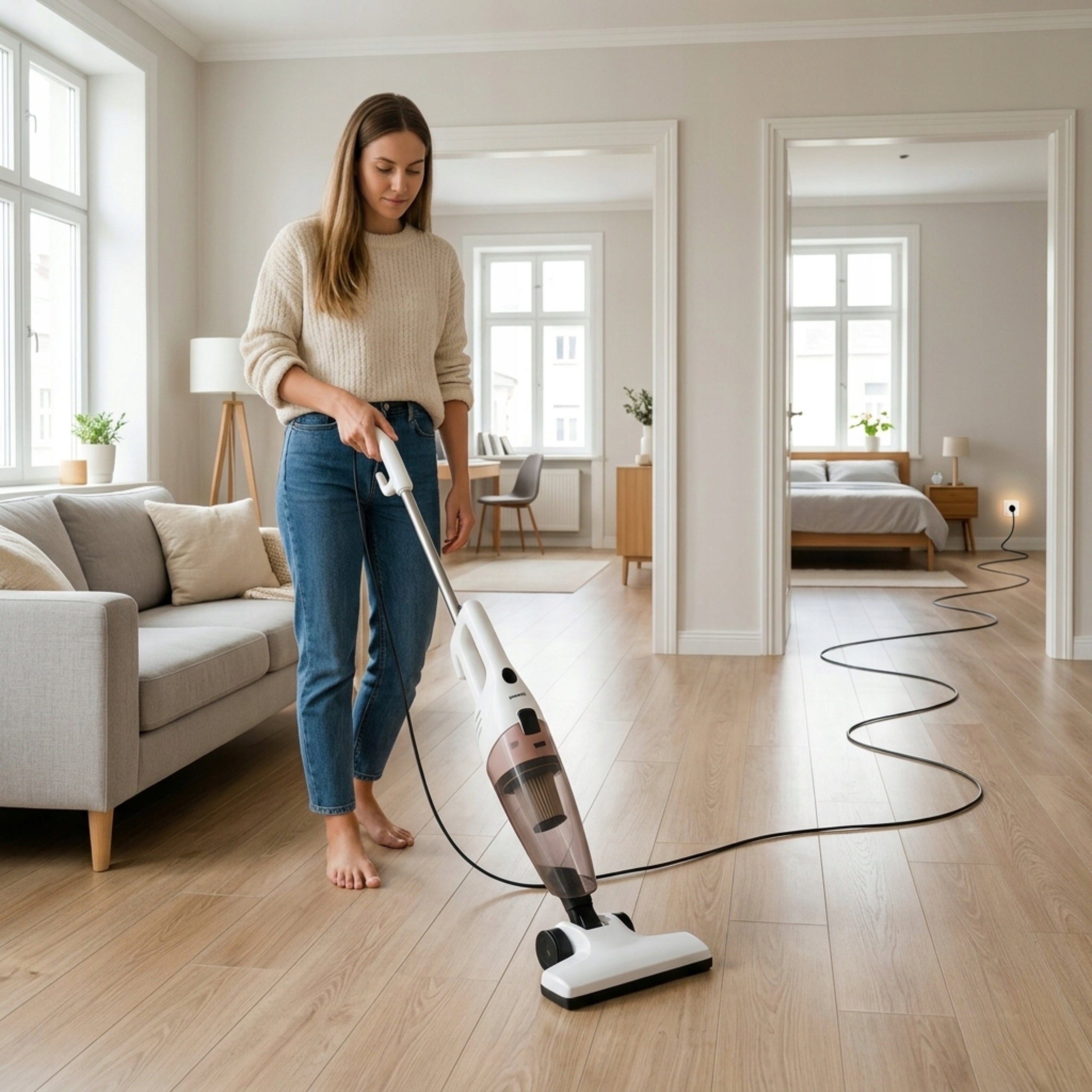 WIRED VERTICAL VACUUM CLEANER POWERFUL 17kPa HANDHELD 800W LONG NETWORK CABLE Model AV7097