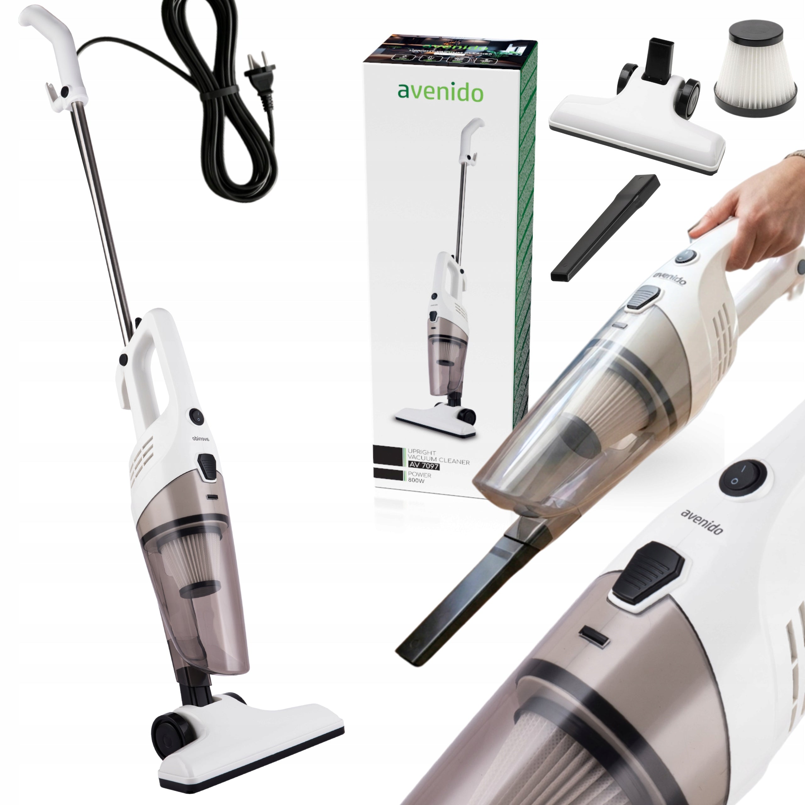 WIRED VERTICAL VACUUM CLEANER POWERFUL 17kPa HANDHELD 800W LONG NETWORK CABLE