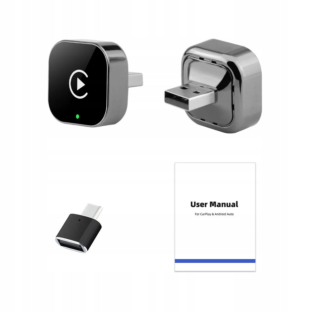 WIRELESS ADAPTER ANDROID AUTO CARPLAY 2IN1 IPHONE USB USB-C Manufacturer code WINANQE bezprzewodowy CarPlay H156