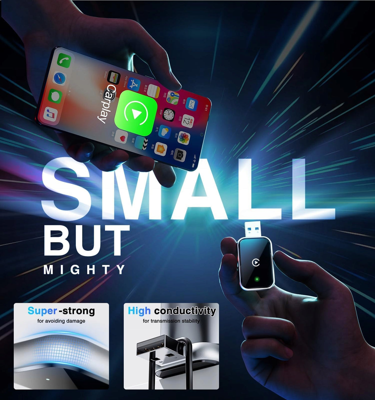 WIRELESS ADAPTER APPLE CARPLAY BLUETOOTH 5.3 FOR CAR Manufacturer code SYY03
