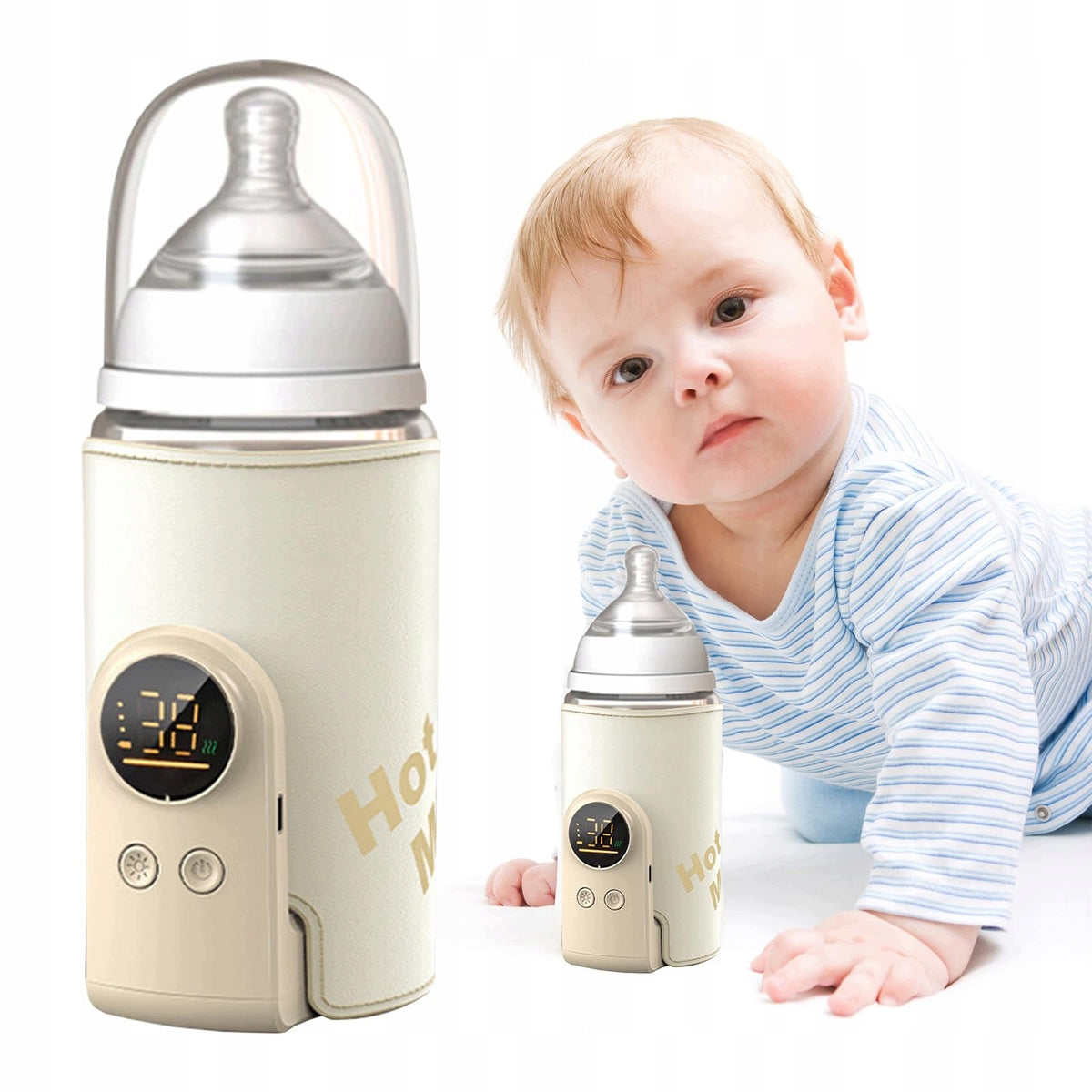 WIRELESS BOTTLE WARMER 8000MAH USB 18W THERMOSTAT Packaging status original